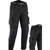 Texpeed pantaloni da moto uomo con protezioni - rinforzati per motociclismo - inverno invernale/Estate resistenti e impermeabili - Con armatura CE (EN 1621-1) - Nero - 7XL Girovita/Gamba Normale