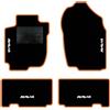 QUEMAR Tappetini Auto compatibili con Rav4 IV XA40 2013-2018 anche Hybrid/Kit Tappeti Moquette e Gomma su Misura (Set 2 Anter. + 2 Post.) / Ricami e Colori Personalizzati (Bordo Arancio, 4 Ricami)
