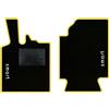 QUEMAR Tappetini Auto compatibili con Smart Fortwo W451 2007-2014 / Kit Tappeti in Moquette e Gomma su Misura (Set 2 Anteriori) / Ricami e Colori Personalizzati (2 Ricami, Bordo Giallo)