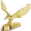 Dorccsi Ornamento per cofano da 2, 5 x 2, 8 pollici, robusto in lega di zinco, dorato, stemma per auto con aquila 3D, ornamenti per scultura, supporto per tubo di aspirazione dell'olio, pompa dell'olio, tu