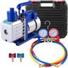 ZHIMAI Pompa per Vuoto Aria Condizionata 4,8 Cfm 1/3hp Pompa per Vuoto Frigorista con Un Misuratore Collettore 1440 RPM Anti-Reflusso Olio per Condizionatore Auto Automobile RiFrigorifero