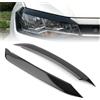 ROXENT 2 pezzi faro for auto lampada sopracciglio palpebra modanatura ABS copertura del coperchio, for VW, for POLO, 2019 2020, nero lucido Adesivi per lampade auto