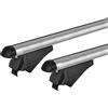 Generico Barre da tetto per veicoli con rails integrati Modello TIGER in alluminio Silver alta qualità Menabo 000084900000/000085000000 (TIGER XL (130cm))
