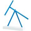 The Swinging Sticks® Basic - Scultura cinetica con base bianca e asti anodizzati blu | Perpetuum Mobile Illusion | Oggetto di design per ufficio e soggiorno