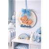 Generico Targhetta Nome Personalizzata in Legno per Cameretta Bambino/a - Decorazione Nascita con Orsetto su Luna Rosa o Celeste - Idea Regalo Nascita e Battesimo - Fatto a Mano