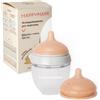 HappyMami, Biberon su Misura con Tettarella in Silicone Medico + Tettarella Personalizzabile, senza BPA, doppio Sistema Anticolica, Lavabile in Lavastoviglie (turchese 150ml)