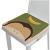 Chickwin Cuscino Rialzo Sedia per Bambini, Cartone Animato Stampa Cuscino Alzasedia con Cinghie Regolabile Lavabile Smontabile Cuscino Seduta per Sedia da Pranzo (scimmia,40x40x5cm)