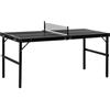 SPORTNOW Tavolo Ping Pong Pieghevole con Rete da Gioco, 152x76x72 cm, Nero | Maniglia da Trasporto, Tavolo da Ping Pong, Alluminio e MDF