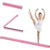 HOMCOM Trave da Ginnastica Equilibrio Allenamento Pieghevole Casa Legno 210 × 10 × 6.5cm Rosa