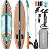 SOLAVERO Tavola SUP Gonfiabile Adulti 210kg Offerta, 350 x 89 x 15 cm Stand Up Paddle Board 2 Persone con Pompa, Pagaia Regolabile, Leash, Custodia Impermeabile e Zaino (Rosa dei Venti)