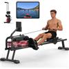 Neezee Vogatore per casa, vogatore ad acqua con monitor LCD professionale e supporto per tablet, vogatori con app Kinomap esperienza di canottaggio immersiva, carico massimo 160 kg