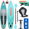 Liszton Tavola gonfiabile Stand Up Paddle Board, supporto per fotocamera, 330 x 76 x 15 cm, fino a 150 kg, pompa per il piede, zaino (rosa 330 x 76 x 15 cm)