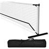 GYMAX Rete da Pickleball, Rete per Pickleball Standard da 670 cm con Telaio in Metallo, Rete Resistente in Poliestere, Borsa per Trasporto in Tessuto Oxford