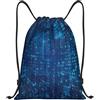 YWSOTRE Codice binario blu del programmatore, Zaino con coulisse Borsa a tracolla unisex Borsa da palestra sportiva Zaino casual con coulisse