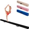 COSTWAY Trave Ginnastica Artistica per Casa 210/240 cm, Trave Pieghevole per Bambini con Maniglia, Base in Legno e Fondo Antiscivolo, Trave di Equilibrio da Pavimento (Nero, 210 cm)
