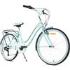 sun baby Heart Bike Bicicletta Bambina 24 Pollici, 8-12 anni, 7 velocità Shimano, freni V-Brake, campanello, portapacchi e cavalletto (Azzurro)