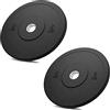 FFitness N°2 Bumper Plate da 5 Kg Dischi Palestra Pesi per Bilanciere Olimpionico Anello Interno In Acciaio Foro Ø 51mm