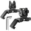 TRSAIM Set di mirini in ferro a 45 gradi per fibra ottica, cambio rapido di backup anteriore e posteriore, con molla e regolazione senza attrezzi (nero)