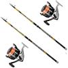 Generico MGFISHING Kit Combo Surfcasting 2 Canne TRABUCCO VEKTOR 4,20MT 150GR PRO SURF + 2 Mulinelli TRABUCCO DAYTON 8000
