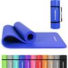 MSPORTS - Tappetino per ginnastica premium con tracolla + poster con esercizi + app per il workout | Tappetino fitness delicato sulla pelle 190 x 60 x 1,0 cm - Rosso rubino - Tappetino yoga privo di