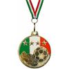Generico Medaglia Calcio 50 mm - Premio Sportivo Calcio Personalizzabile, Design scarpino e Pallone in Rilievo, Colore Oro con Nastro - Ideale per Tornei, Squadre e Cerimonie (1 Medaglia)