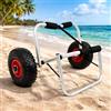 Monucep Carrello per Kayak in Alluminio, fino a 100 kg di Capacità, con 2 x 26 cm Ruote in PU e Cintura di Fissaggio in PP, Carrello Pieghevole per il Trasporto di Kayak, Canoa e SUP