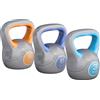GORILLA SPORTS® Kettlebell - Peso a Scelta 2-20kg, Singolo o Set, con/Senza Rack, in Plastica e Cemento, in Colori - Peso Sfera, Manubrio a Palla, Rastrelliera, per Palestra, Allenamento, Fitness