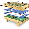 BAYAGU Tavolo Multigioco 4 in 1 Compatto Salvaspazio - Calcio Balilla, Biliardo, Ping Pong e Air Hockey, Tavolo da Gioco Multifunzionale con Accessori Inclusi per Ragazzi e Adulti.