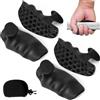 EFGETD 4PCS Finger Grip Exerciser, Impugnature Antiscivolo per Allenamento Pull Up Manubri da Palestra Impugnature per Palmi Trainer per la Forza per Palestra, Casa(Nero)