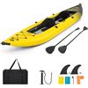 HOMASIS Kayak Gonfiabile 2 Posti in PVC, Canoa Gonfiabile con 2 Pagaie Regolabili, Borsa per il Trasporto, Pompa a Mano e Kit di Riparazione, Gommone Mare per Adulti, 382 x 94 x 40 cm (Rosso)