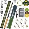 THKFISH Tenkara Kit canna da pesca a mosca 24T in fibra di carbonio telescopica per pesca a mosca, kit combinato con custodia per il trasporto, lenza e esca per pesca a mosca per ruscelli, trota