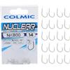 Colmic - 20 Ami da Pesca NK800 in Acciaio Carbonio Taglia 14, con Finitura Nickel - Flatted, Forged, Barb - Ideali per Carpe e Pesca di Potenza - Prodotto Ufficiale Colmic