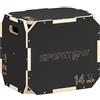 SPORTNOW Cassetto pliometrico in legno 3 in 1, piattaforma in scatola pliometrica con 3 altezze regolabili 41/36/31 cm, manici, senza angoli, allenamento di salto e forza, per casa, palestra ed