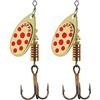 Mepps 2 cucchiai Aglia, decorati in oro, con puntini rossi, misura n. 3/6,5 g