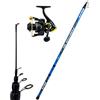 kolpo canna da pesca bolognese metri 5 in power fiber con mulinello da pesca frizione anteriore kit speciale per il mare il lago e fiume