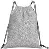 GRatka Zaino con coulisse, borsa a tracolla unisex Borsa da palestra sportiva Zaino casual con coulisse, glitter argento