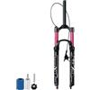 LYYCX Forcella Ammortizzata Bici 26 27.5 29 Pollici Dritta/conica AIR-32 1-1/8 Lega di Magnesio Regolazione Rimbalzo per Forcella Anteriore MTB QR 9mm(Straight Remote,26 Pollici)