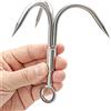 NIU Gancio da arrampicata a 3 artigli in acciaio inox per albero rampicante, per recuperare la sopravvivenza e la pesca (medio)