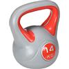 DecHome - Kettlebell 14kg in PU e Sabbia con Base Piatta e Impugnatura per Stacchi Squat e Sollevamenti 26x18x32 cm Rosso