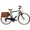 Cicli Tessari - bicicletta uomo bici da passeggio city bike 28'' vintage con borse laterali cambio 6 velocita' (50(mt.1,60/1,75))