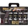 RifleCX - Set per la Pulizia delle Armi - Set Completo per la Cura dei Fucili - con detergente, Olio, lubrificante, Occhiali protettivi e Guanti Inclusi - per Il tiro Sportivo