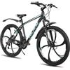 HH HILAND Hiland Mountain bike per adulti da 26 pollici, freni a disco anteriori e posteriori, 3 raggi, 18 velocità, telaio in alluminio leggero, unisex, forcella ammortizzata，blu