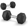 FFitness Set 2 Manubri da 15 Kg Pesi Palestra Hexagon Dumbells CrossFit Training Pesistica Allenamento Home Fitness