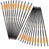 ACCMOS 24 pz 13 16 17 18 20 22 Freccia in Carbonio Tiro con L'arco Frecce Frecce per Balestra 125grain Punta Della Freccia Sostituibile per Caccia o Allenamento al Tiro (22inch)