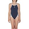 Arena Team Stripe Super Fly Back Costume Sportivo, Bambina, Navy/White, 6-7