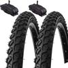 ECOVELO 2 COPERTONI KENDA 24 X 1.95 (50-507) + CAMERE AMERICA | PNEUMATICI TASSELLATI NERI MTB BICICLETTA MOUNTAIN BIKE