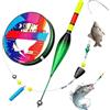 Vjyibpb Set Di Lenze Da Pesca Con Bobber Automatico,Set Di 100 Metri Di Lenze Galleggianti Premontate,lenza Con Galleggiante,per Acqua Salata E All'Aperto Kayak Fiume E Lago Tori Principianti Uomini(A)