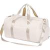 MABROUC Borsone da donna, borsone sportivo per palestra con tasca bagnata e scomparto per scarpe, borsa da viaggio per il weekend durante la notte, Beige, M