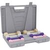 HOMCOM Manubri Pesi, Set Manubri Palestra da 10kg con Valigetta 4 Paia di Manubri Colorati, Rosa, Viola, Caffè, Grigio, (2x0.5kg, 2x1kg, 2x1.5kg, 2x2kg)
