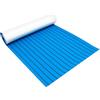 Qussse Tappeto in schiuma teak eva, 240 x 90 cm, antiscivolo, per barche, yacht e motoscafi (blu con strisce nere)
